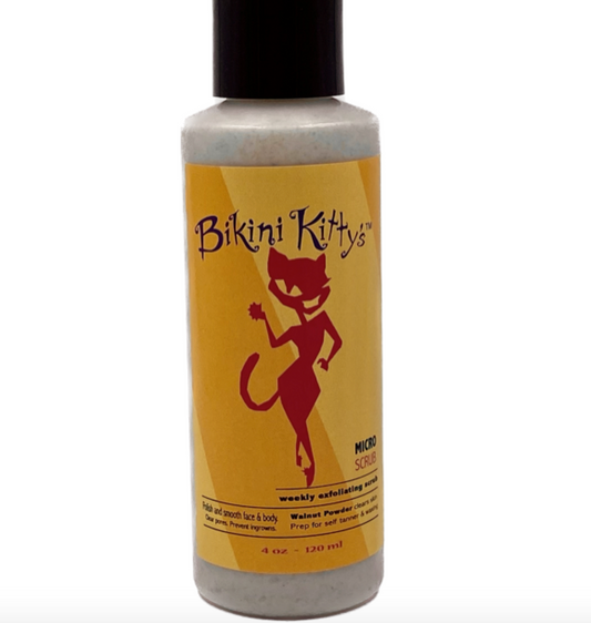 MicroScrub Bikini Kitty natural , organic skin polisher for physical exfoliation